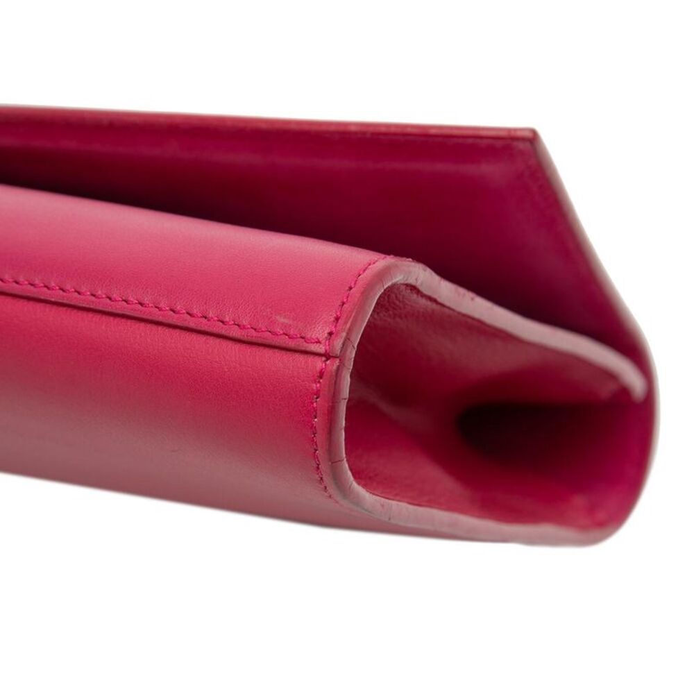 Pre Loved saint laurent Leather Clutch YSL Logo Women Pink Clutches - Picture 7 of 8